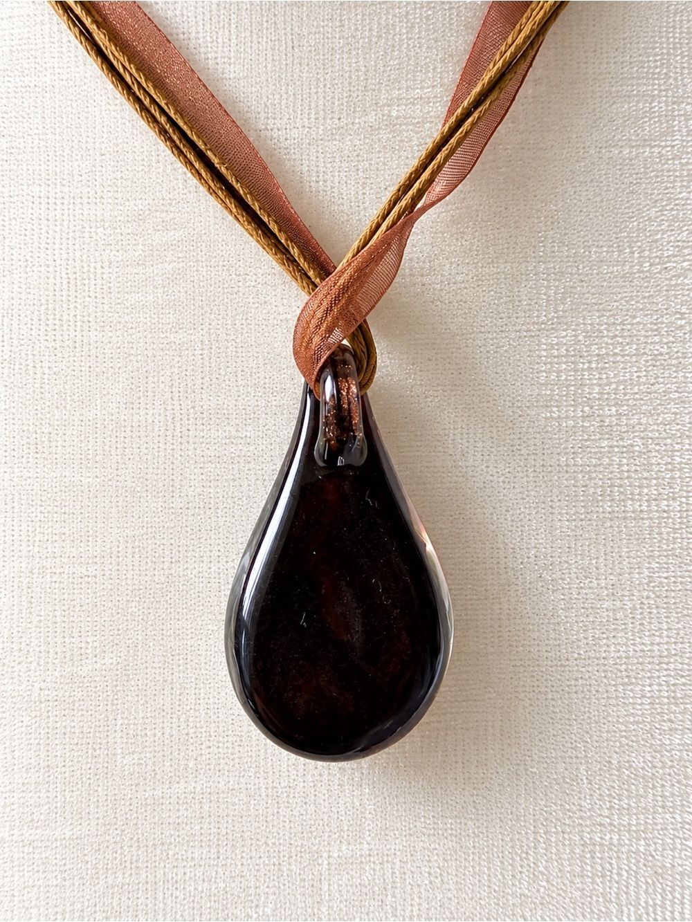Pink Floral Teardrop Pendant Necklace - Picture 3 of 5